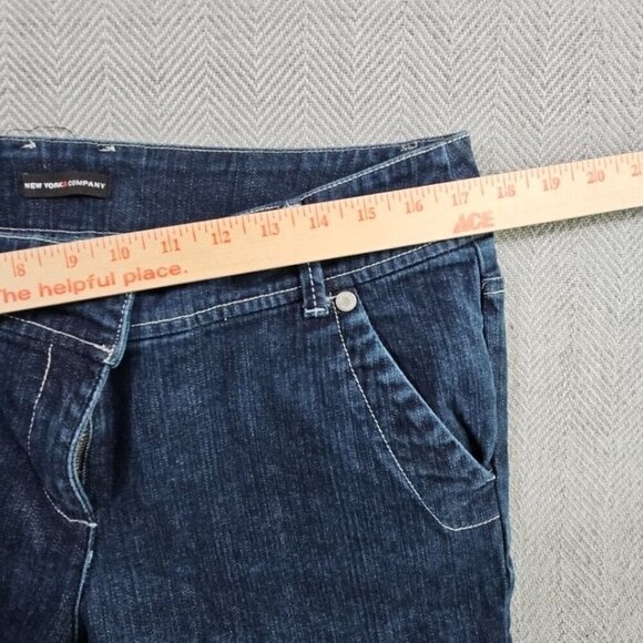 New York & Company Jeans Women's Size 12 (W36 L30) Flare Leg Dark Wash Boho Y2K - Picture 10 of 16